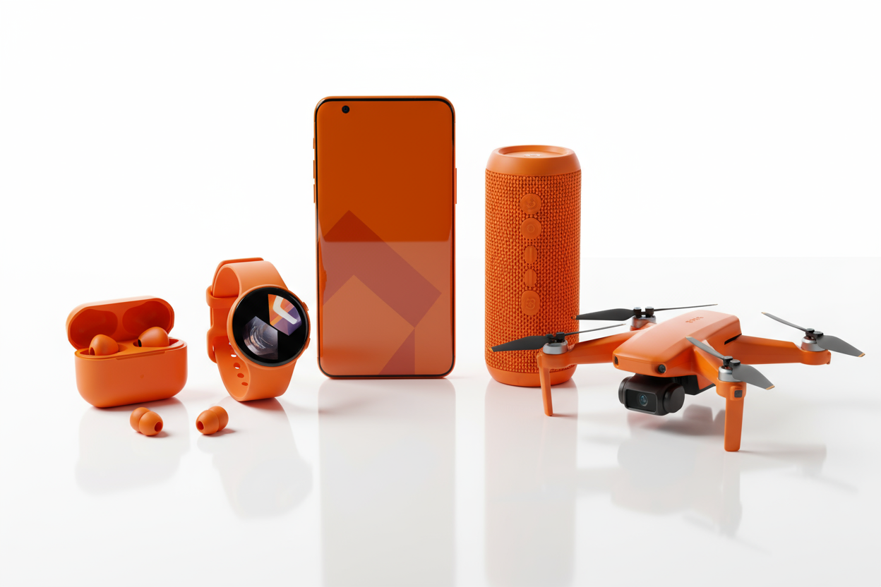 cool tech gadjets witht the colour orange